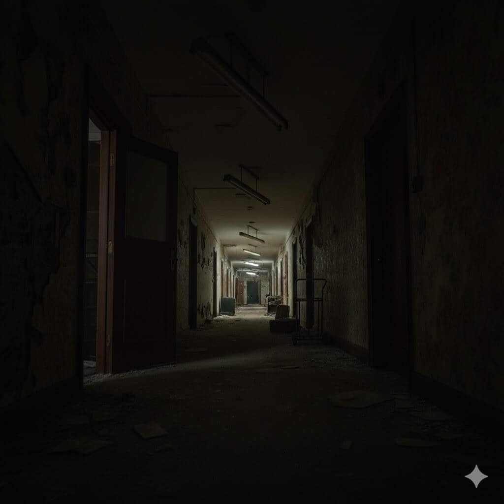 Corredor de hotel abandonado